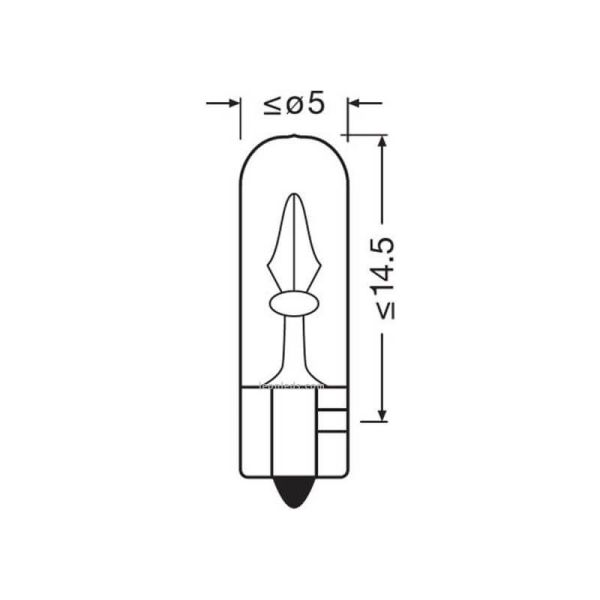 Dimensiones Bombilla W2x4.6d 12V Original 2 Unds. 2721-02B | LeonLeds