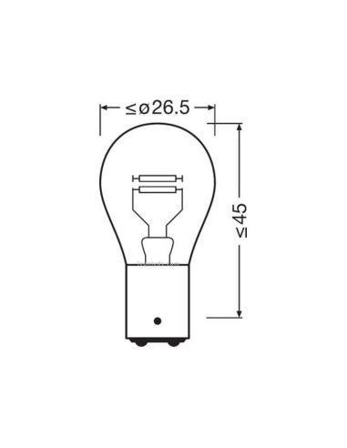 Dimensiones Bombilla Halógena P21/5W 24V Truckstar PRO 1 Und. 2 Polos 7537TSP | LeonLeds