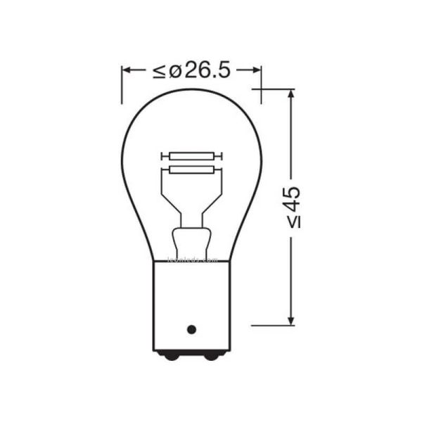 Dimensiones Bombilla Halógena P21/5W 24V Truckstar PRO 1 Und. 2 Polos 7537TSP | LeonLeds