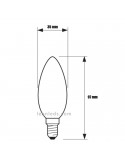 Dimensiones Bombilla LED E14 2,2W B35 Philips Vela Philips 8718699763374 | LeonLeds