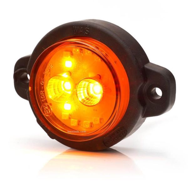 Mini Piloto LED trasero redondo y homologado con 3 funciones 12V 24V Was 1531 R S1 2A | LeonLeds
