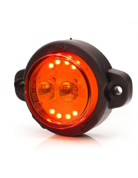 Mini Piloto LED trasero redondo y homologado con 3 funciones 12V 24V Was 1531 R S1 2A | LeonLeds