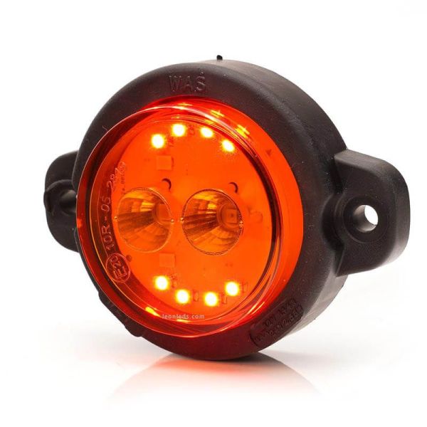 Mini Piloto LED trasero redondo y homologado con 3 funciones 12V 24V Was 1531 R S1 2A | LeonLeds