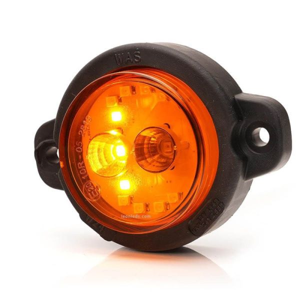 Mini Piloto LED trasero redondo y homologado con 3 funciones 12V 24V Was 1531 R S1 2A | LeonLeds