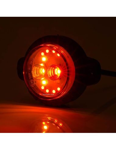 Mini Piloto LED trasero redondo y homologado con 3 funciones 12V 24V Was 1531 R S1 2A | LeonLeds