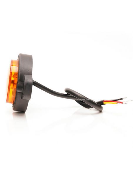 Mini Piloto LED trasero redondo y homologado con 3 funciones 12V 24V Was 1531 R S1 2A | LeonLeds