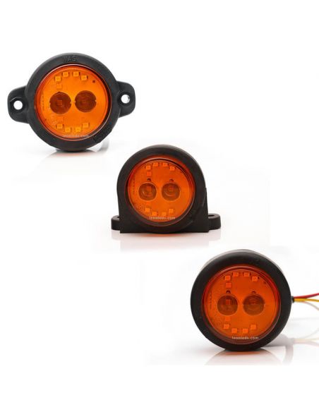 Mini Piloto LED trasero redondo y homologado con 3 funciones 12V 24V 1531 1532 1533 R S1 2A | LeonLeds