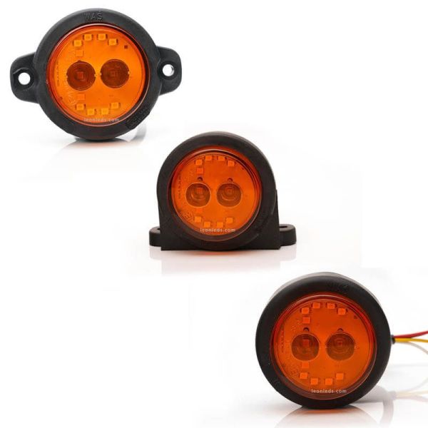 Mini Piloto LED trasero redondo y homologado con 3 funciones 12V 24V 1531 1532 1533 R S1 2A | LeonLeds
