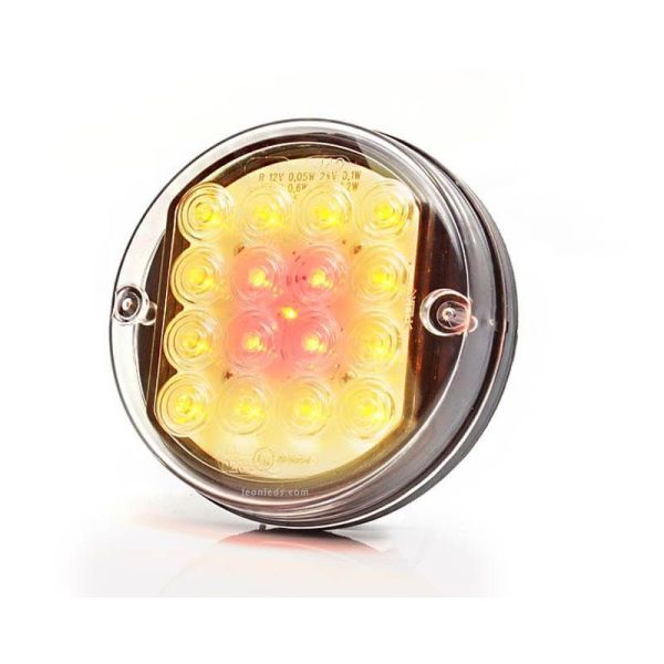 Piloto LED Redondo pequeño 3 Funciones 12/24V Ø 11,5Cm 214 Was | LeonLeds