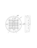 Dimensiones Piloto LED Redondo pequeño 3 Funciones 12/24V Ø 11,5Cm 214 Was | LeonLeds