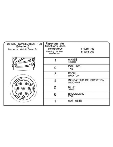Conector de piloto de lâmpada LC8 para Scania ADR com luz de placa de licença e alarme de ré 156790 Vignal | leonleds