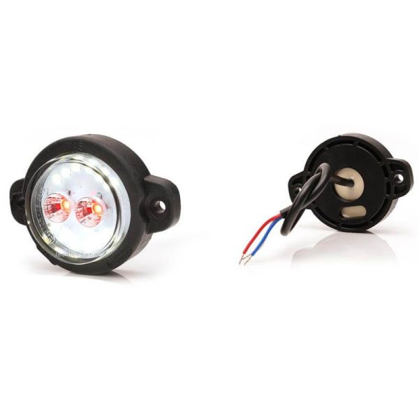 Soporte 2 tornillos Piloto LED con luz de niebla y marcha atras redondo y homologado con 2 funciones Was | LeonLeds