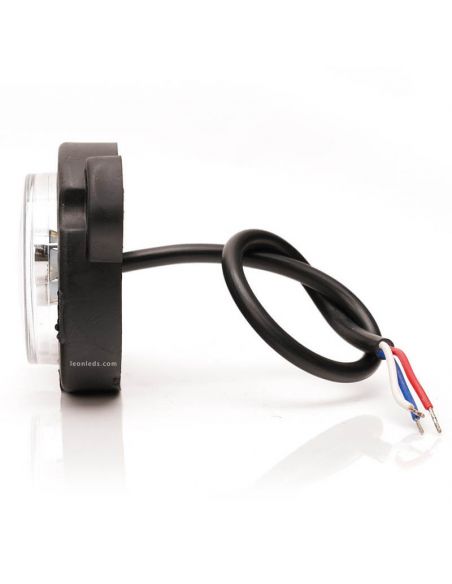 Support latéral 2 vis feu LED avec feu antibrouillard et marche arrière rond et homologué avec 2 fonctions Was | leonleds