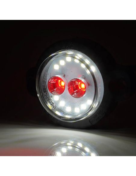 Lanterna traseira redonda e homologada em LED com farol de neblina e marcha à ré com 2 funções Was | leonleds