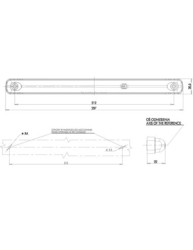 Dimensiones de Barra Intermitente Dinamico Neon LED 12V 24V 1217DD W173DD Codigo 2A | LeonLeds
