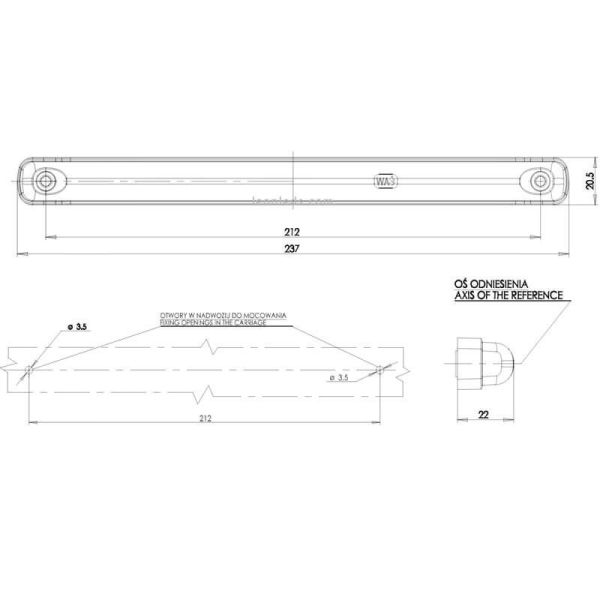 Dimensiones de Barra Intermitente Dinamico Neon LED 12V 24V 1217DD W173DD Codigo 2A | LeonLeds