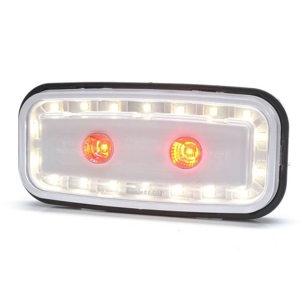 Piloto LED rectangular con luz de marcha atrás y Antiniebla 1481 AR  F 2V 24V Was | LeonLeds