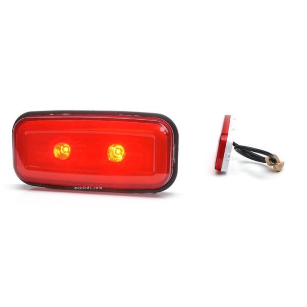 Dimensiones de Piloto LED Rectangular Antiniebla Trasera Tulipa Roja 1481 KR F 12V 24V Was | LeonLeds