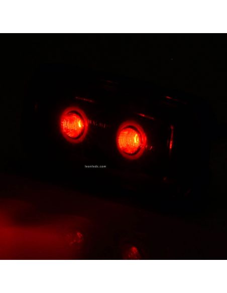 Dimensions du feu antibrouillard arrière LED rectangulaire abat-jour rouge 1481 KR F 12V 24V Was | leonleds