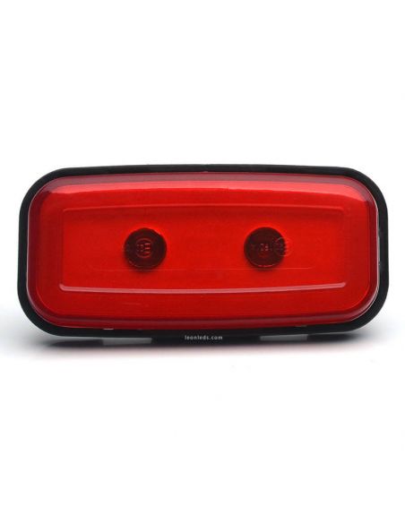 Lâmpada de neblina traseira LED retangular Abajur vermelho 1481 KR F 12V 24V Was | leonleds