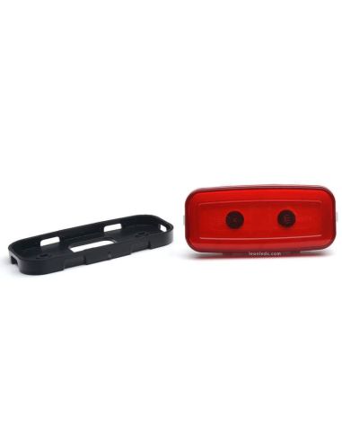 Dimensiones de Piloto LED Rectangular Antiniebla Trasera Tulipa Roja 1481 KR F 12V 24V Was | LeonLeds