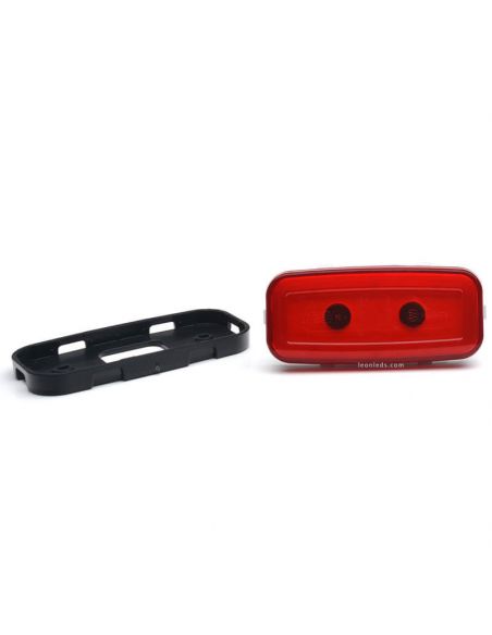 Dimensiones de Piloto LED Rectangular Antiniebla Trasera Tulipa Roja 1481 KR F 12V 24V Was | LeonLeds