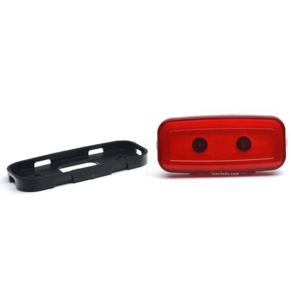 Dimensions du feu antibrouillard arrière LED rectangulaire abat-jour rouge 1481 KR F 12V 24V Was | leonleds