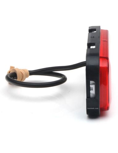 Dimensões da Lâmpada de Neblina Traseira LED Retangular Abajur Vermelho 1481 KR F 12V 24V Was | leonleds