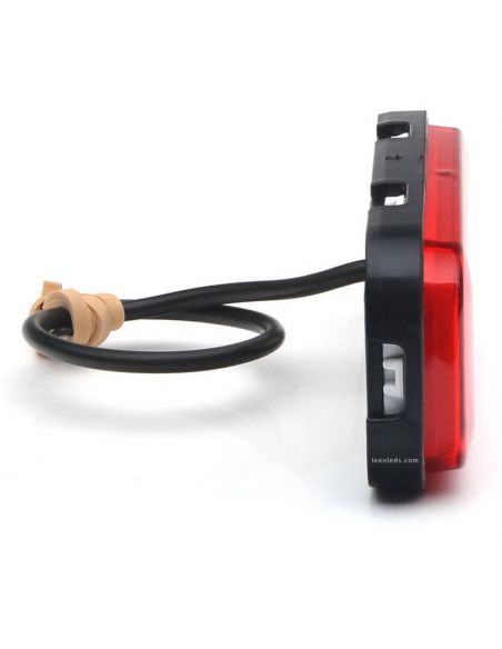 Dimensiones de Piloto LED Rectangular Antiniebla Trasera Tulipa Roja 1481 KR F 12V 24V Was | LeonLeds
