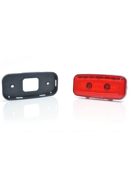 Piloto LED Rectangular con Tulia Roja Luz de Posición y Antiniebla Trasera 1481 KR R F 12V 24V Was | LeonLeds