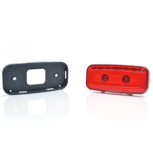 Piloto LED Rectangular con Tulia Roja Luz de Posición y Antiniebla Trasera 1481 KR R F 12V 24V Was | LeonLeds
