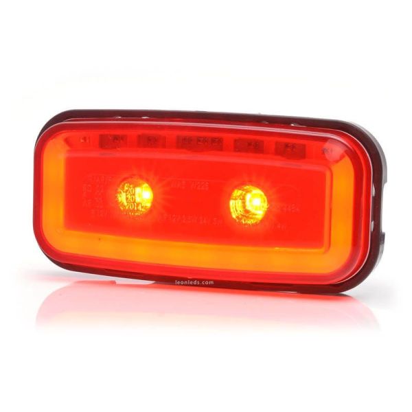Piloto LED Rectangular con Tulia Roja Luz de Posición y Antiniebla Trasera 1481 KR R F 12V 24V Was | LeonLeds