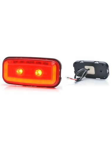 Piloto LED Rectangular con Tulia Roja Luz de Posición y Antiniebla Trasera 1481 KR R F 12V 24V Was | LeonLeds