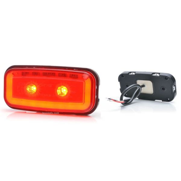 Feu LED rectangulaire avec position Tulia rouge et feu antibrouillard arrière 1481 KR RF 12V 24V Was | leonleds