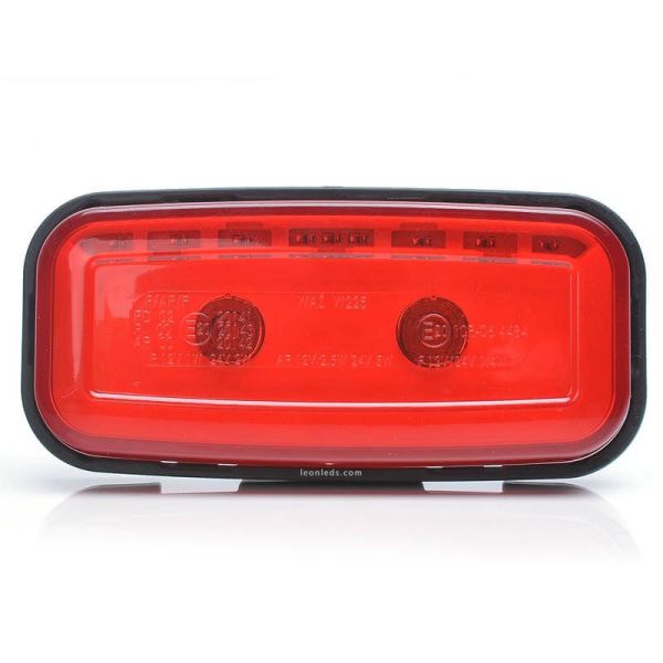 Piloto LED Rectangular con Tulia Roja Luz de Posición y Antiniebla Trasera 1481 KR R F 12V 24V Was | LeonLeds