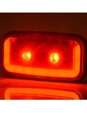 Feu LED rectangulaire avec position Tulia rouge et feu antibrouillard arrière 1481 KR RF 12V 24V Was | leonleds