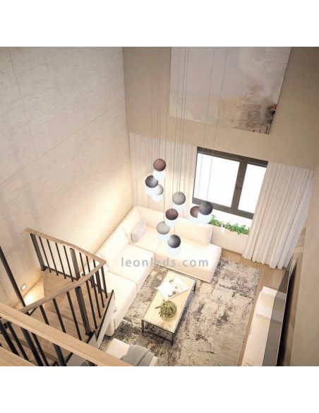 Suspension à 9 lumières rondes Galaxy 9xE27 Leónleds