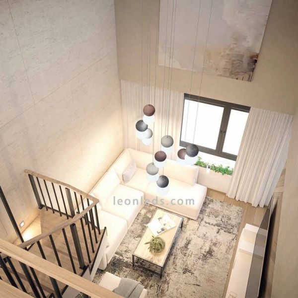 Candeeiro suspenso com 9 luzes redondas Galaxy 9xE27 Leónleds