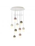 Candeeiro suspenso com 9 luzes redondas Galaxy 9xE27