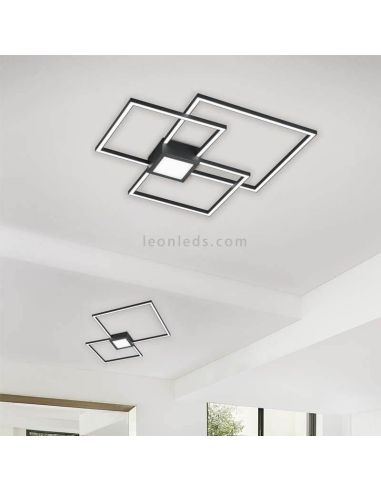 Plafón LED regulable Hydra disponible en negro ambiente