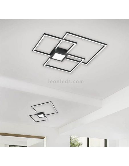 Luminária de teto LED regulável Hydra disponível em preto ambiente