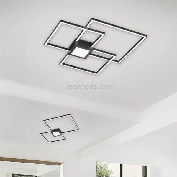 Plafón LED regulable Hydra disponible en negro ambiente