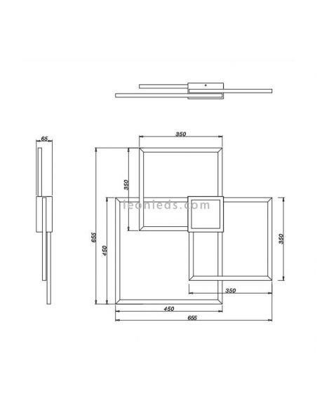 Plafonnier LED Hydra dimmable disponible en dimensions blanches