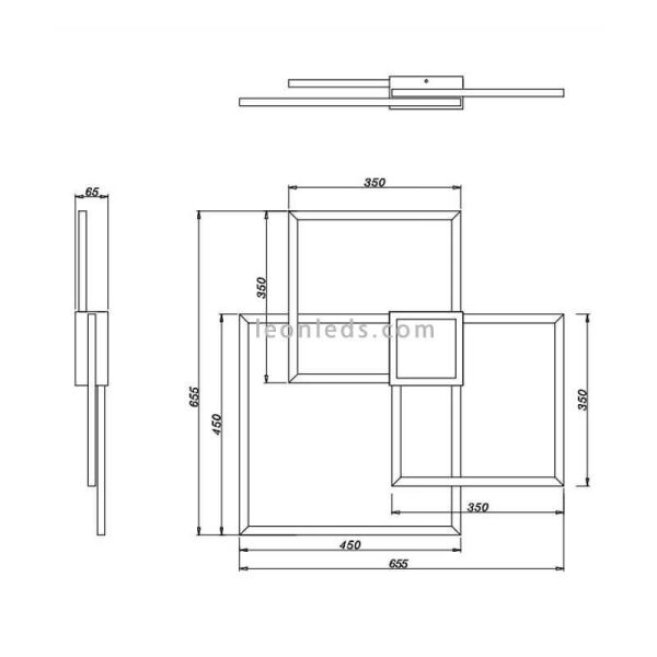 Luminária de teto LED regulável Hydra disponível em dimensões brancas