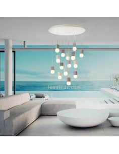 Lampe de plafond grand Galaxia avec suspensions rondes 15XE27 2