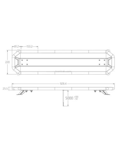 Dimensiones de Puente LED ambar Homologado con mando 1082mm 42'' Gama Premium 174W Agropar | LeonLeds