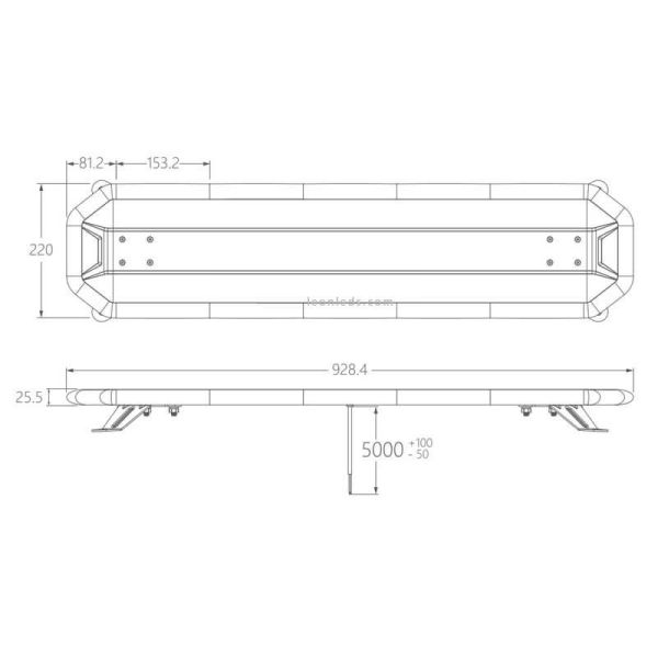 Dimensiones de Puente LED ambar Homologado con mando 1082mm 42'' Gama Premium 174W Agropar | LeonLeds