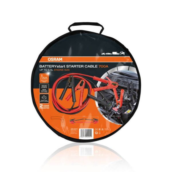Pinzas de arranque 3,5 metros capacidad 700A STARTERcable 700A OSC250A 12V - 24V | LeonLeds