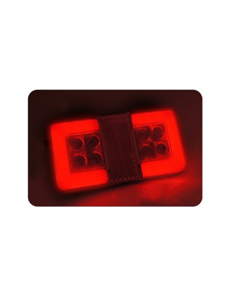 Petit feu arrière LED rectangulaire effet néon 4 fonctions pour remorque par Lucidity 26042 | Éclairage LeonLeds