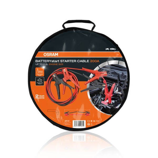 Pinzas de arranque de coche 3 metros capacidad 200A STARTERcable 200A OSC101A Osram | LeonLeds